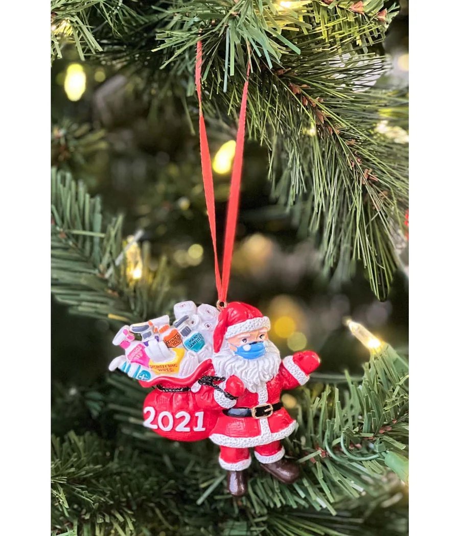 2021 Masked Santa 3D Ornament - Image 2