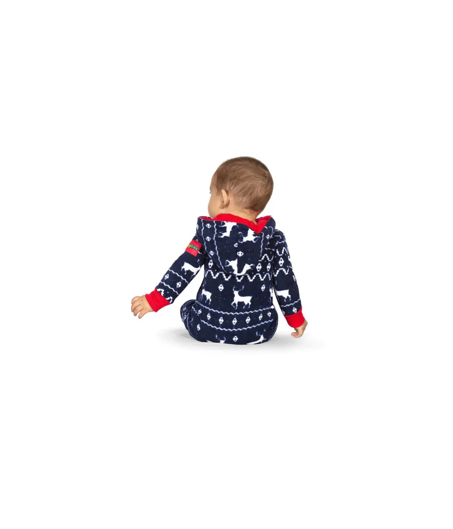 Baby Boy's Blue Reindeer Jumpsuit - Image 3