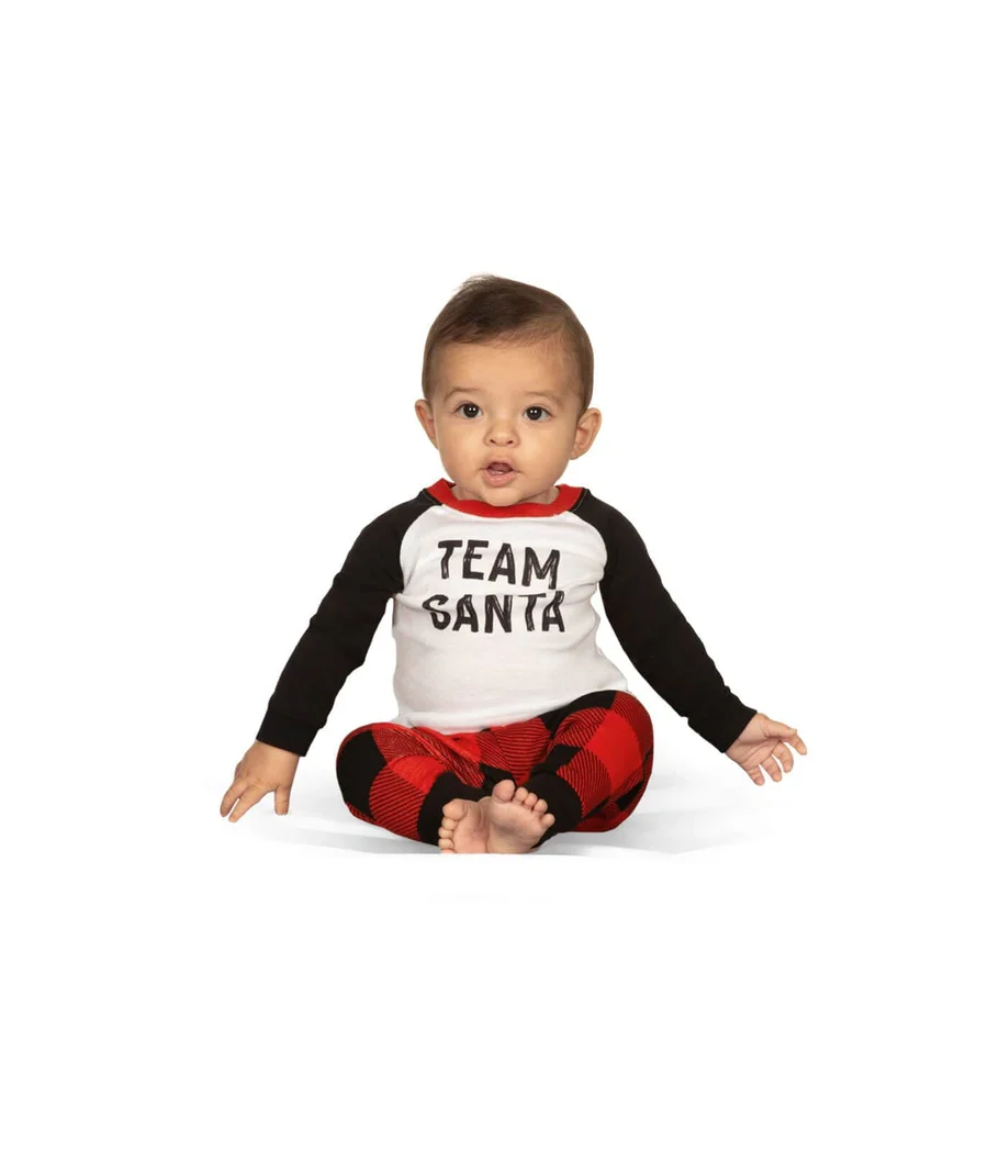 Baby Boy's Team Santa Crew Neck Pajama Set - Image 2