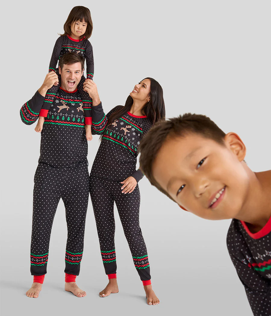 Baby Boy's Fair Isle Rudolph Crew Neck Pajama Set - Image 2