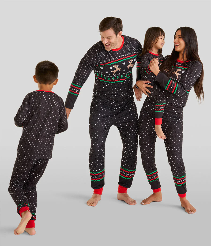 Baby Boy's Fair Isle Rudolph Crew Neck Pajama Set - Image 5