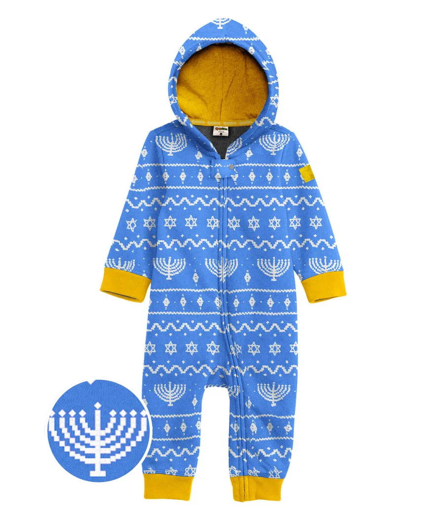 Baby Boy's Blue Hanukkah Jumpsuit - Image 3