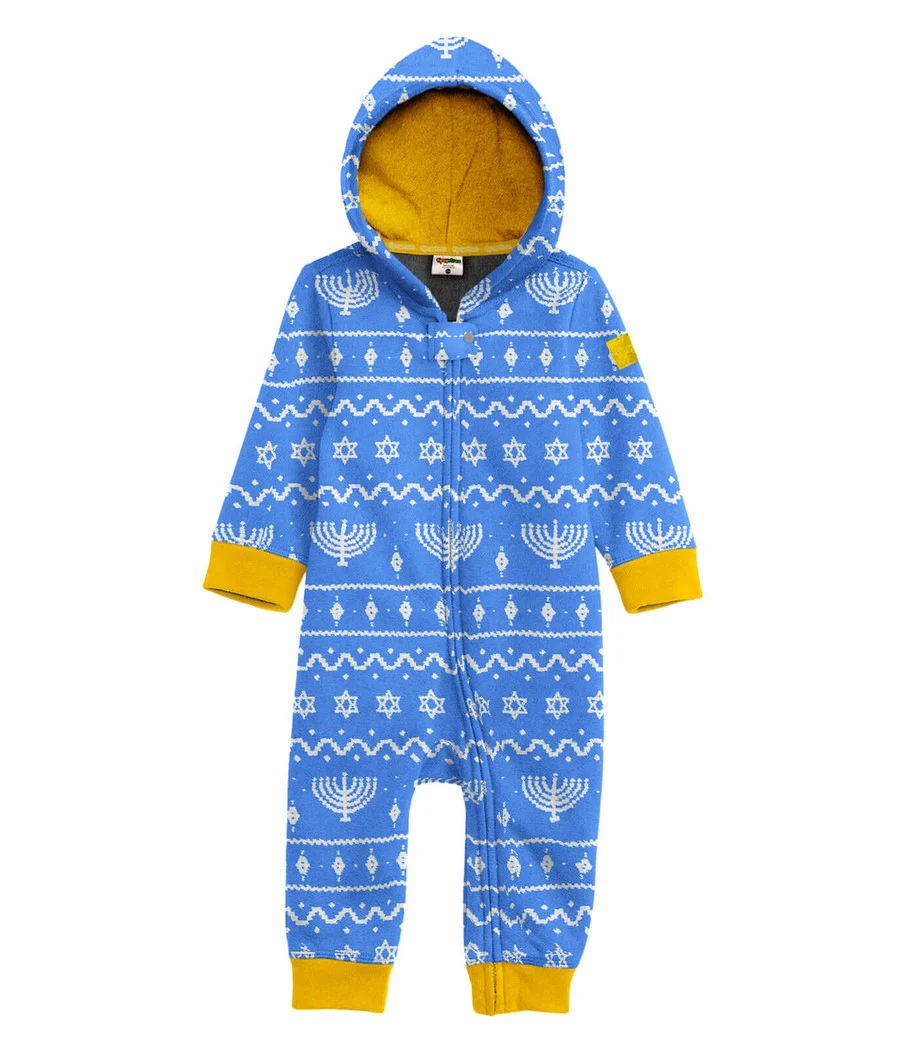 Baby Girl's Blue Hanukkah Jumpsuit - Image 2