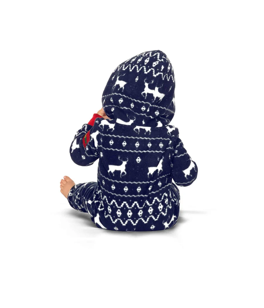 Baby Girl's Blue Reindeer Jumpsuit - Image 2