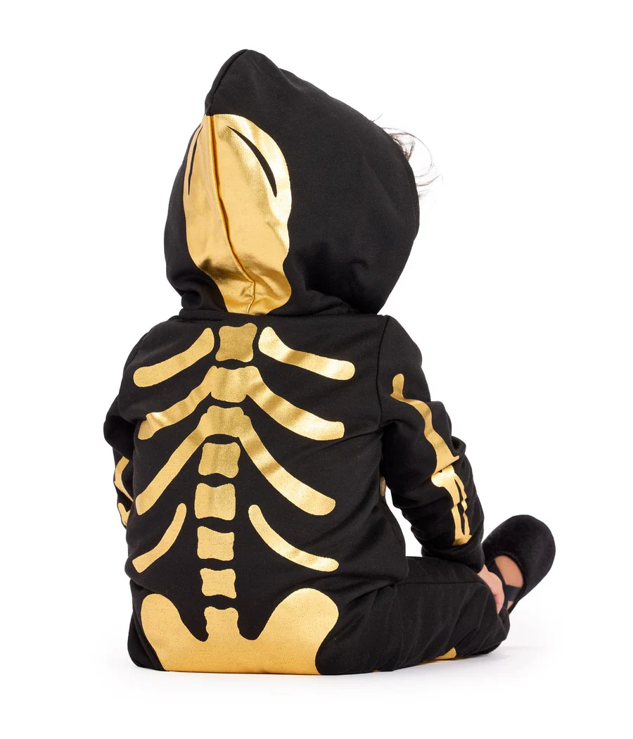 Baby Girl's Gold Skeleton Costume - Image 2