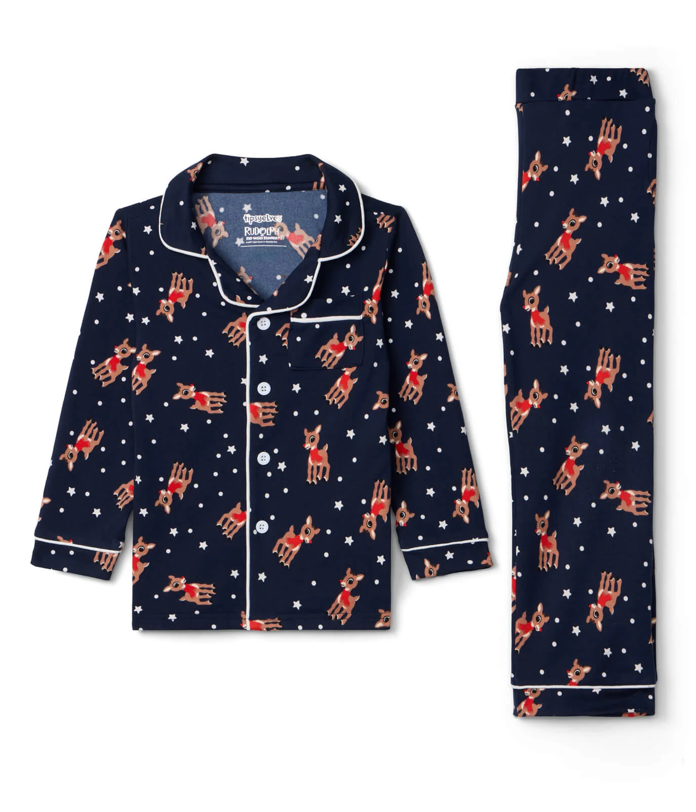 Toddler Boy's Rudolph Lapel Pajama Set - Image 3