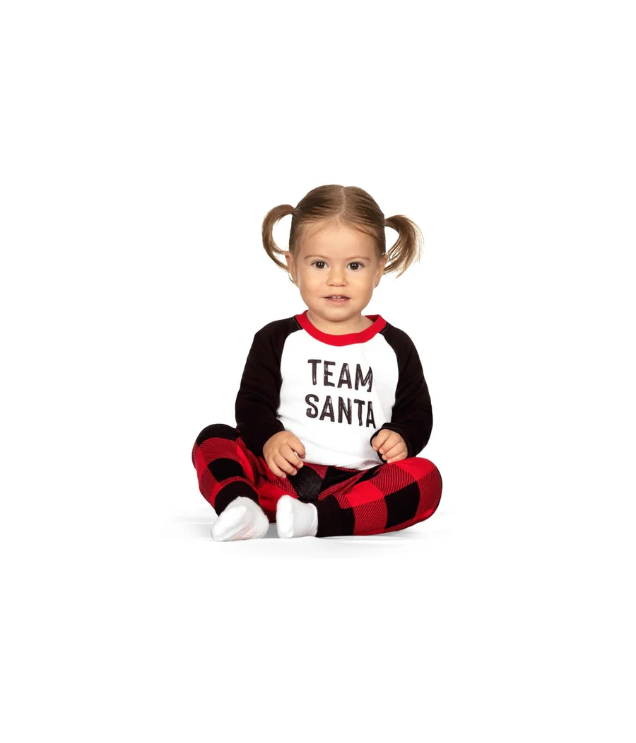 Baby Girl's Team Santa Crew Neck Pajama Set - Image 2