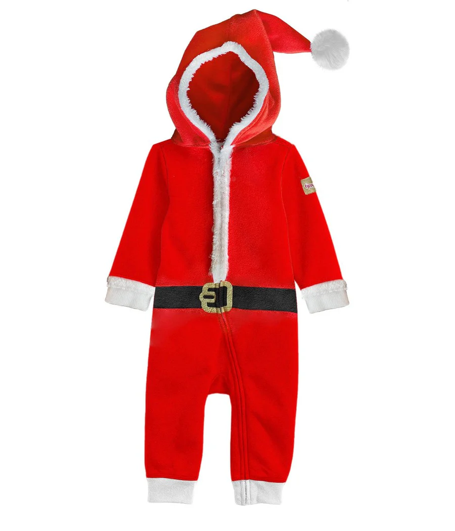 Baby Girl's Santa Jumpsuit With Fur - Image 3