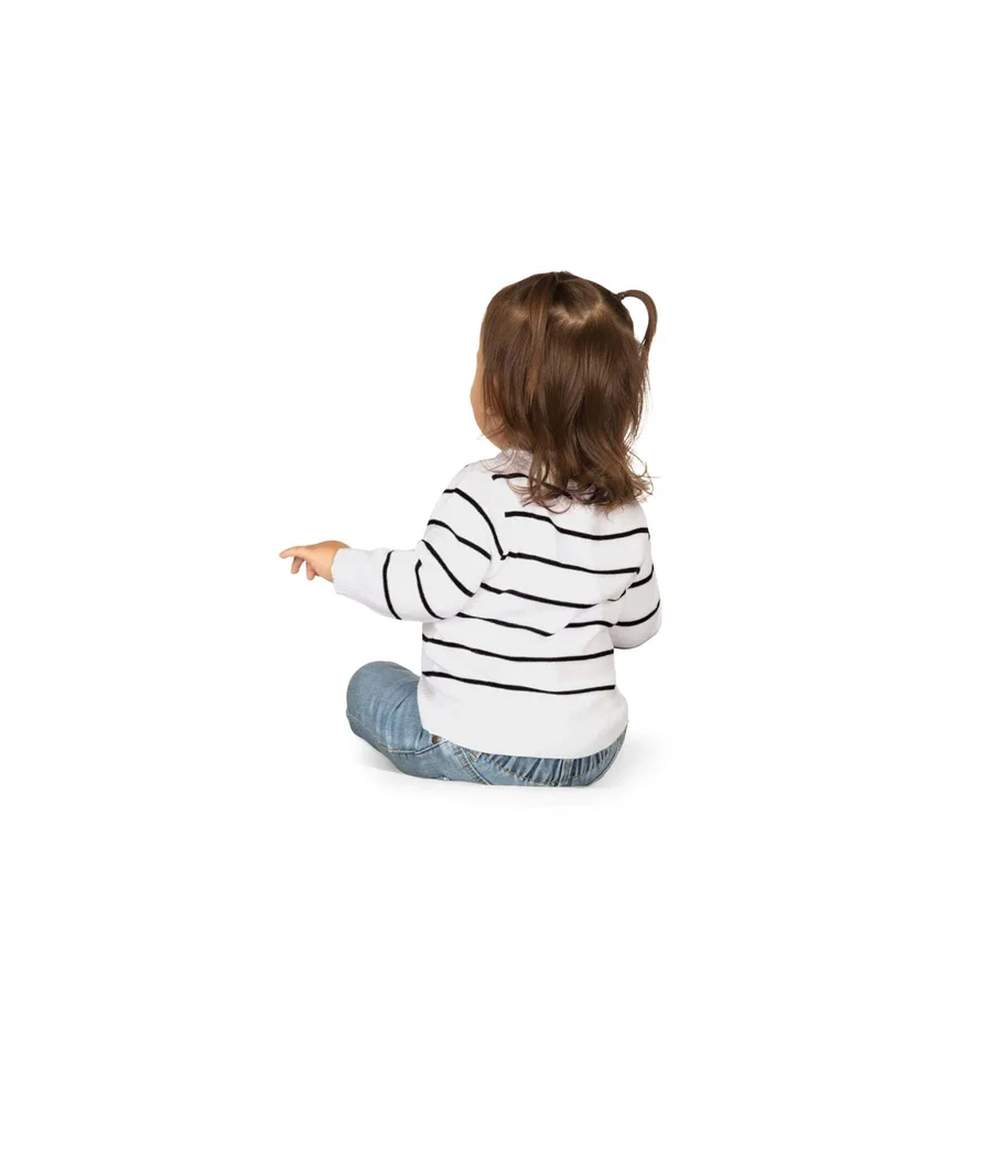 Baby Girl's White Striped Tree Sweater - Image 3