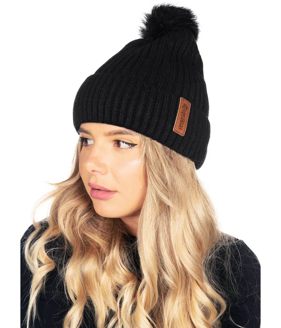 Black Pom Beanie - Image 2