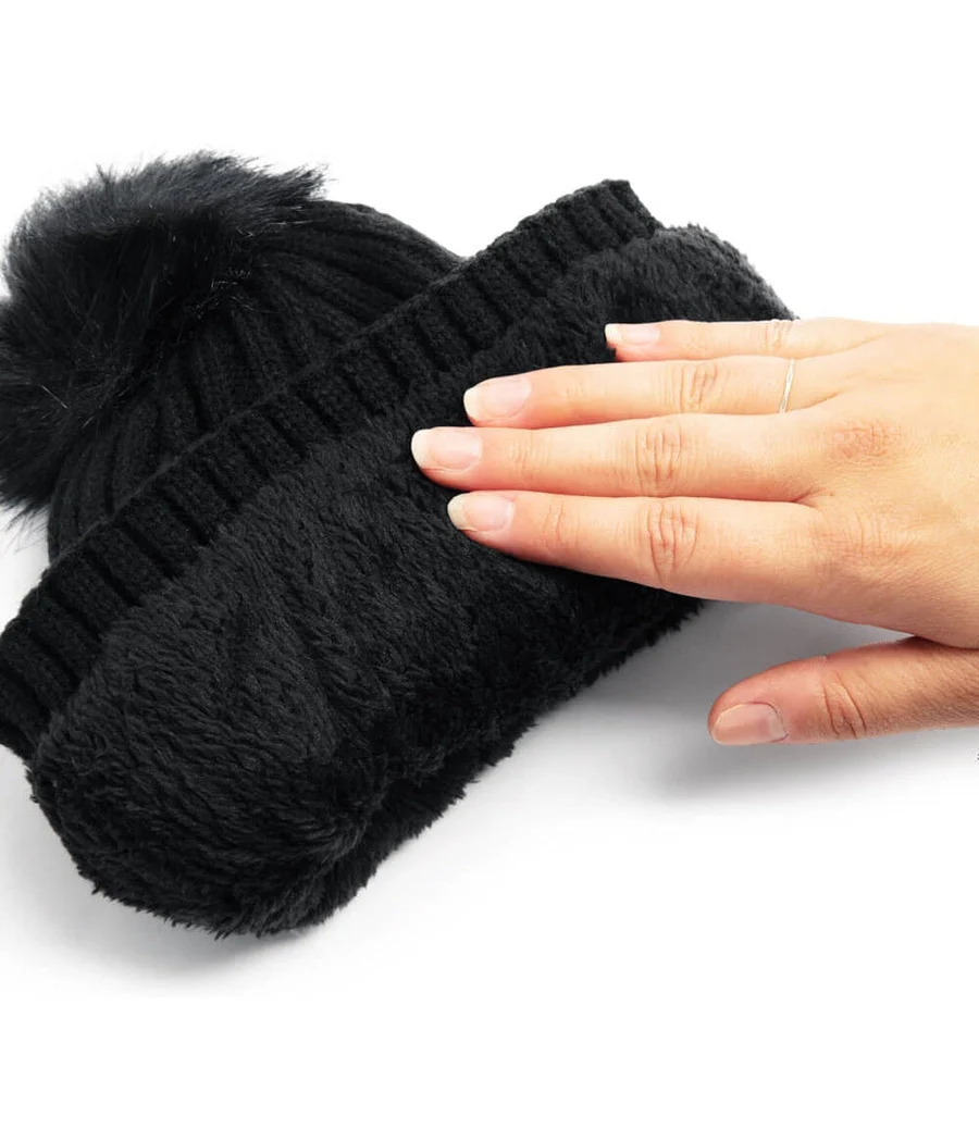 Black Pom Beanie - Image 3
