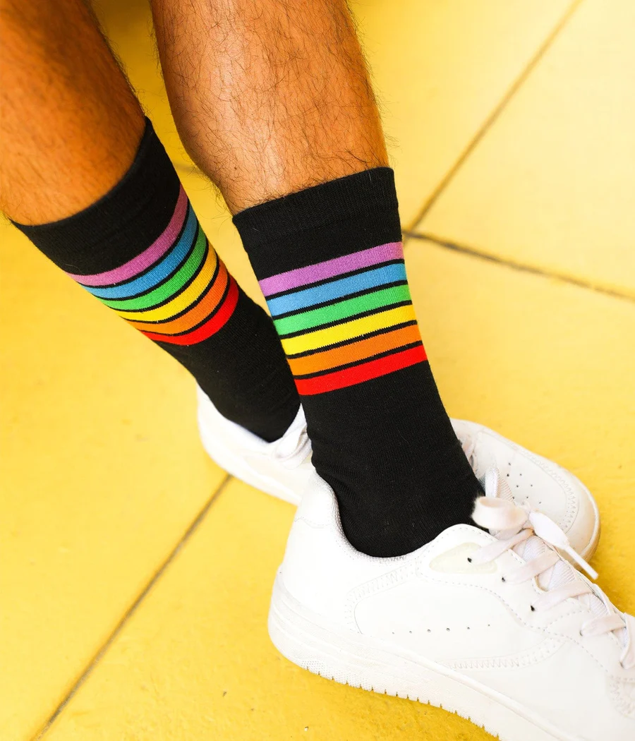 Black Rainbow Socks (Fits Sizes 8-11M) - Image 4