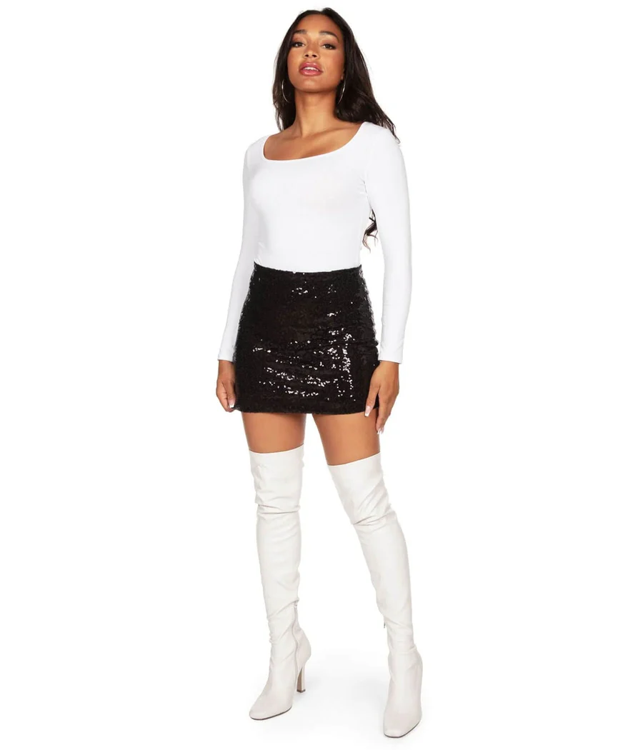 Black Sequin Skirt - Image 4