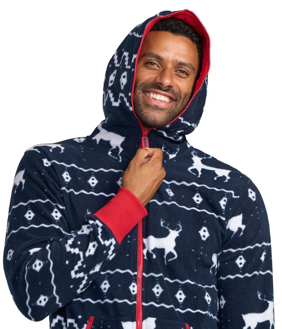 Men's Blue Reindeer Jumpsuit - Image 4