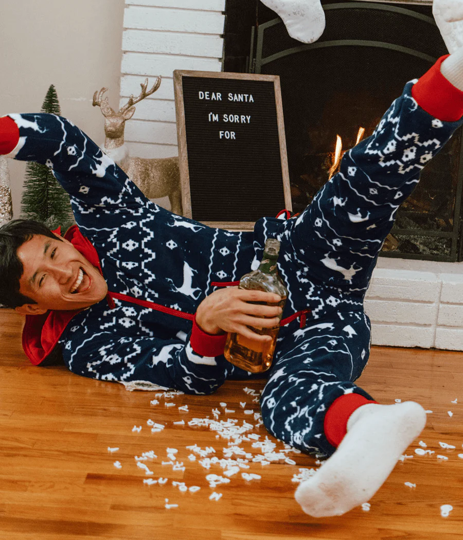 Men's Blue Reindeer Jumpsuit - Image 5