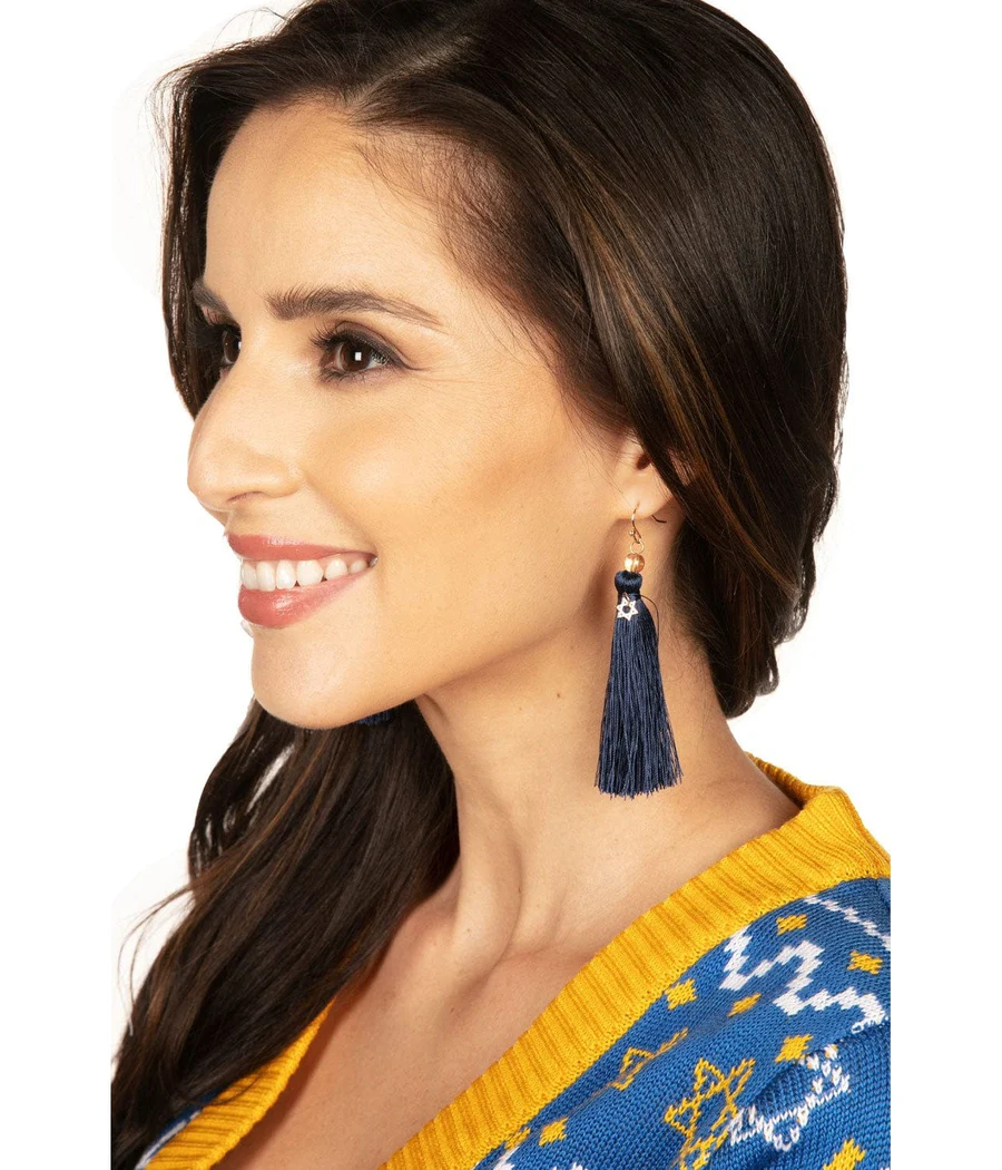 Blue Hanukkah Earrings - Image 2