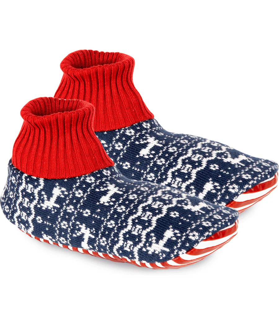 Blue Reindeer Slipper Socks - Image 2