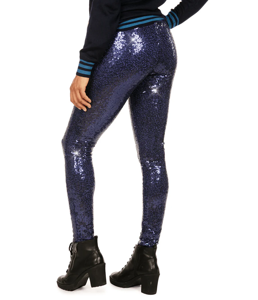 Blue Sequin Leggings - Image 2
