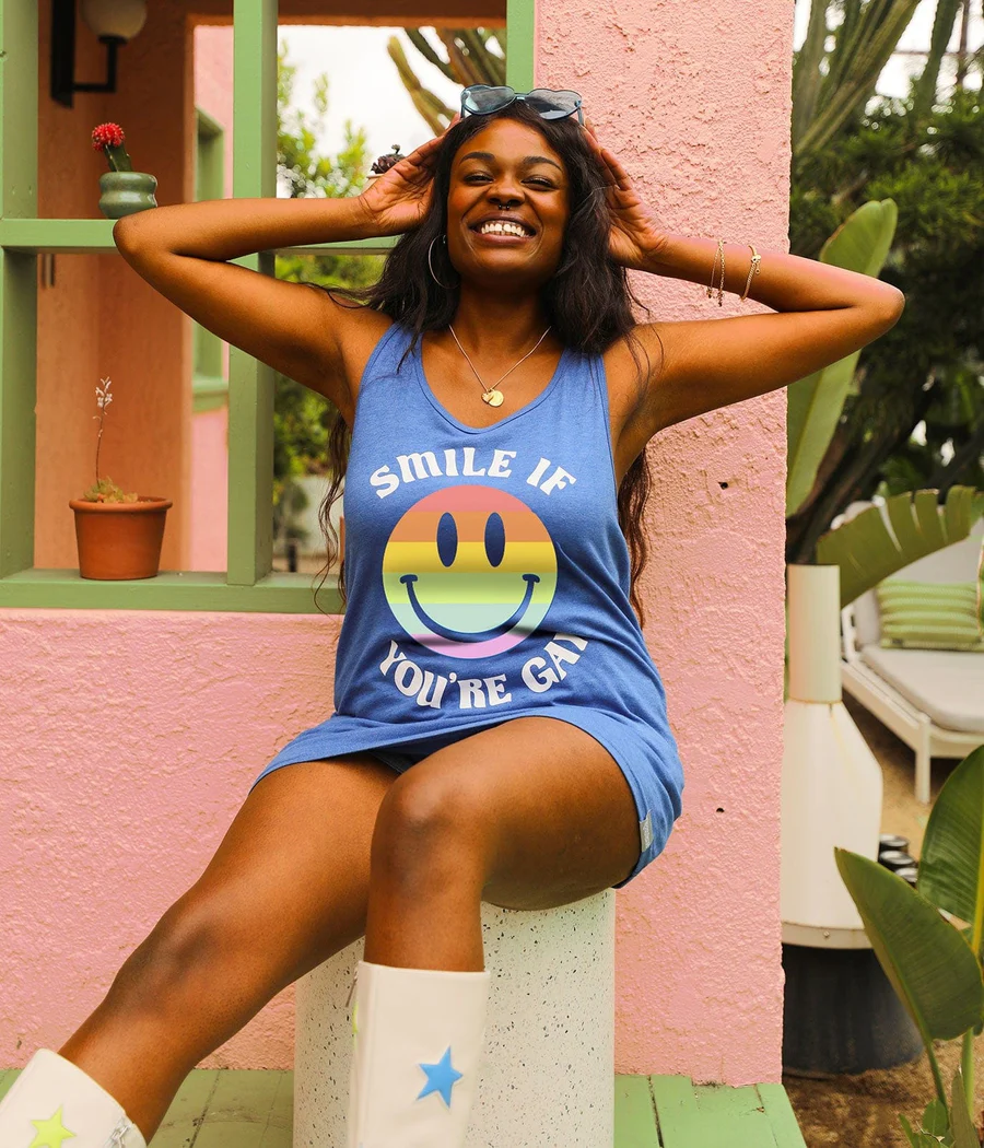 Smile If You're Gay Tank Top - Image 4