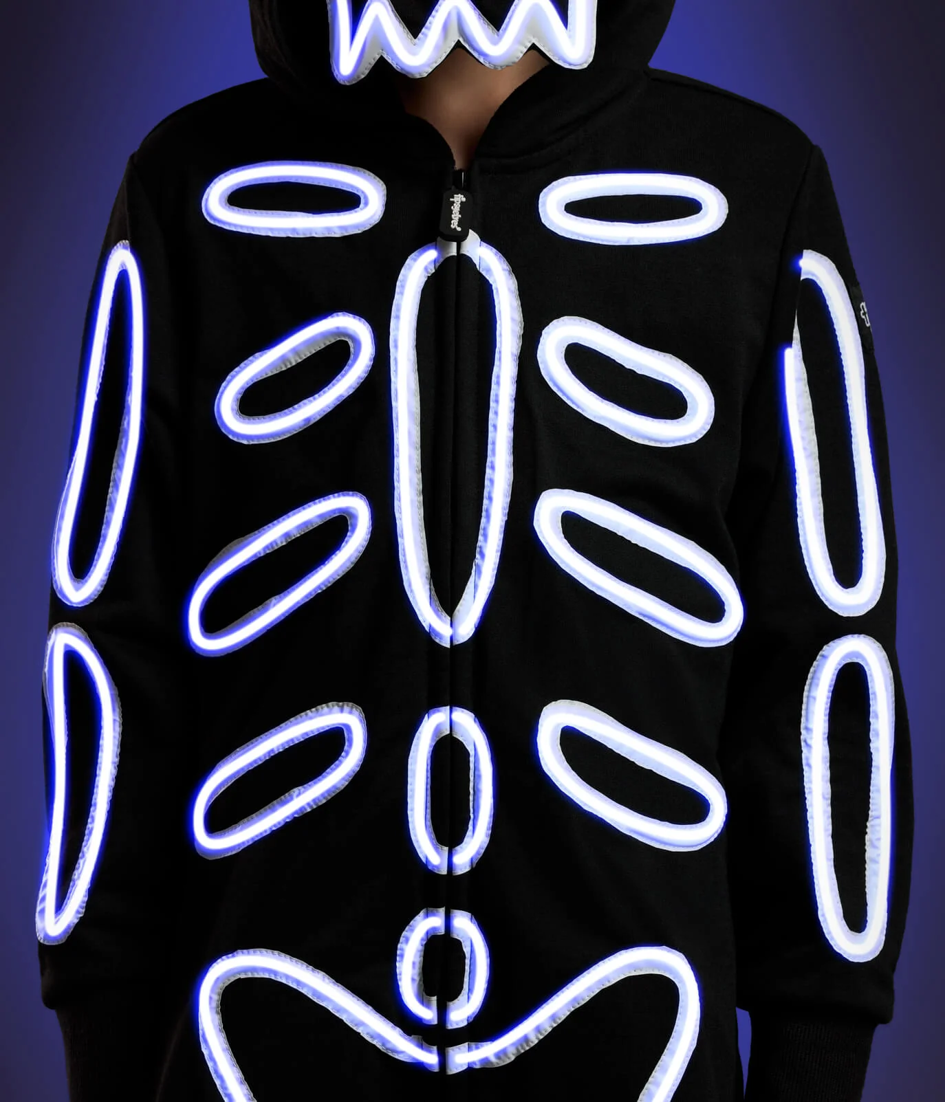 Boy's Neon LED Light Up Skeleton Costume - Image 3