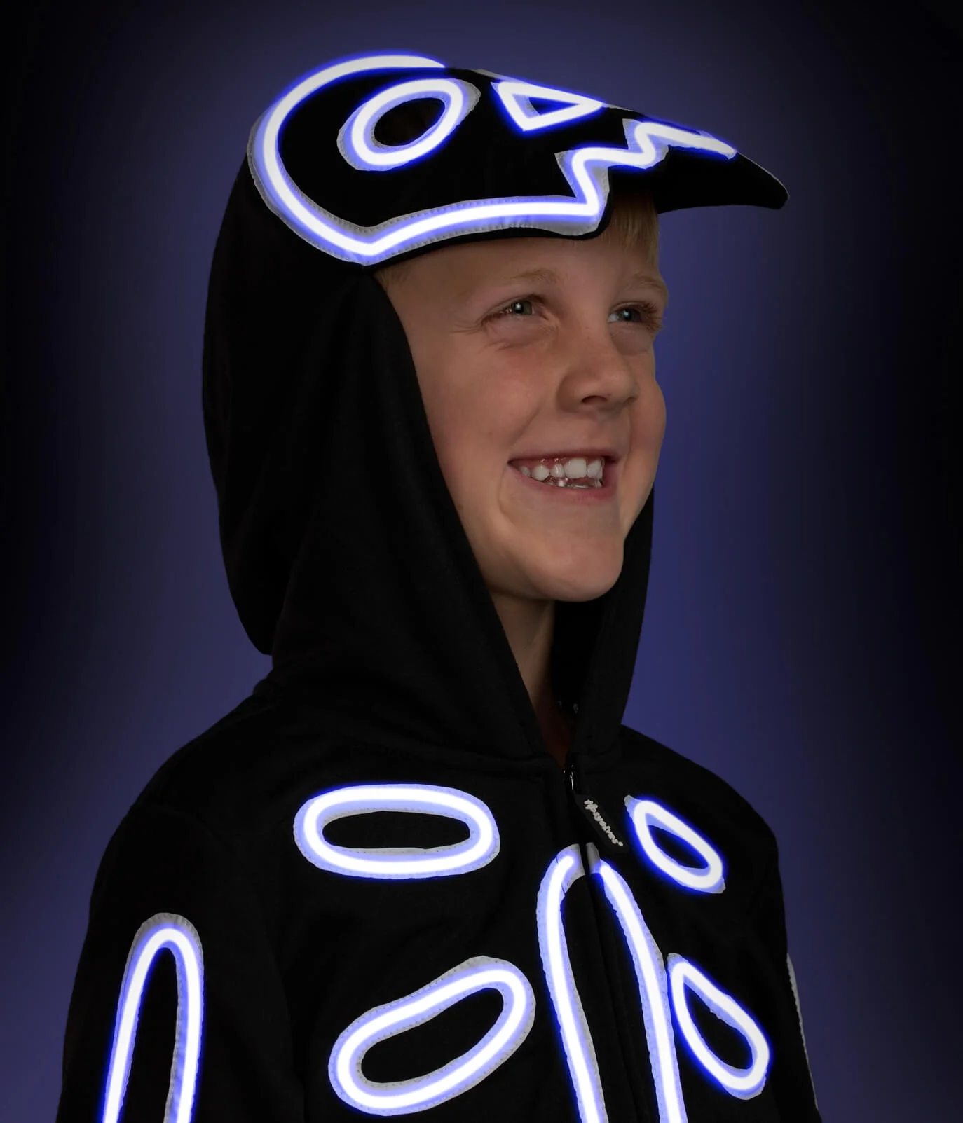 Boy's Neon LED Light Up Skeleton Costume - Image 6