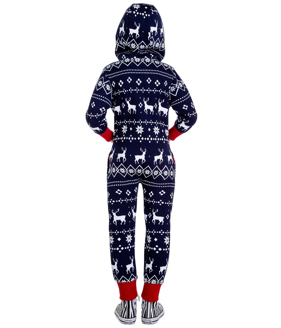 Boy's Blue Reindeer Jumpsuit - Image 2