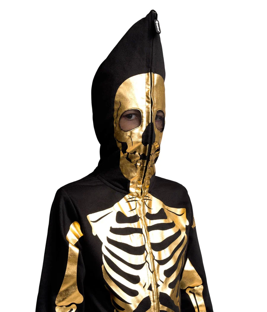 Boy's Gold Skeleton Costume - Image 3