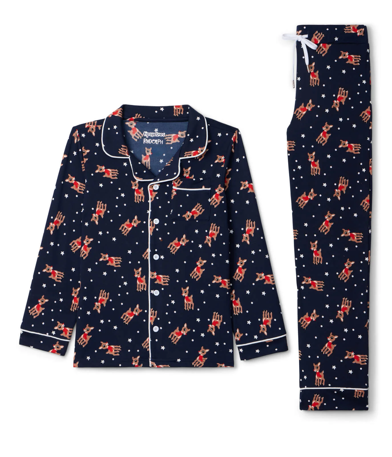 Boy's Rudolph Lapel Pajama Set - Image 3