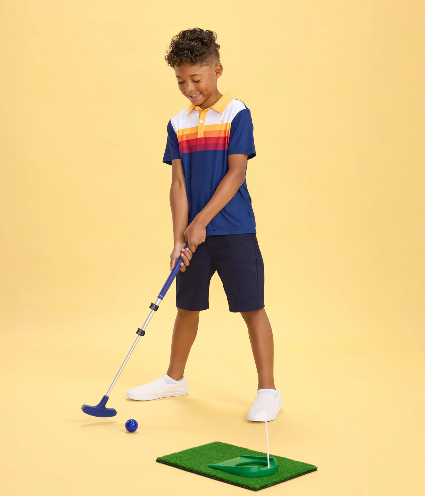Boy's Slice of Sunset Golf Polo - Image 4