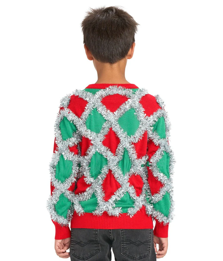 Boy's Tacky Tinsel Ugly Christmas Sweater - Image 2
