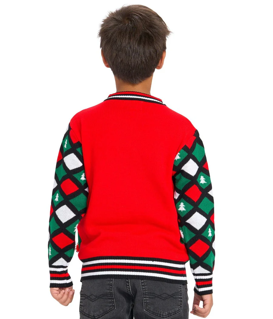 Boy's Naughty or Nice Reversible Sequin Ugly Christmas Sweater - Image 3