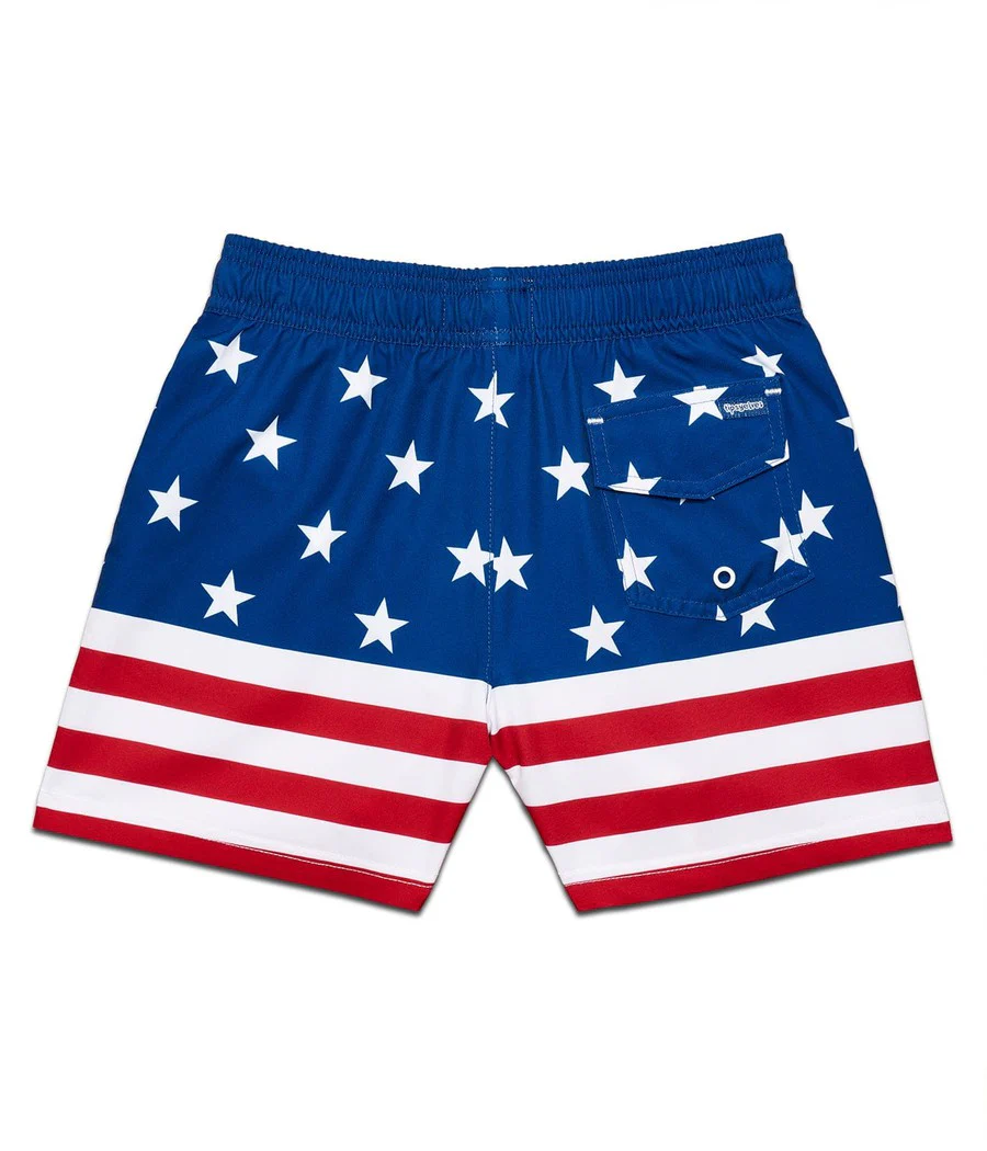 Boy's American Flag Stretch Swim Trunks - Image 2