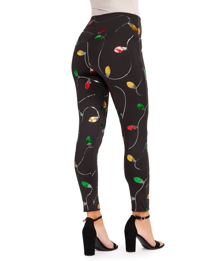 Christmas Lights High Waisted Leggings - Image 2