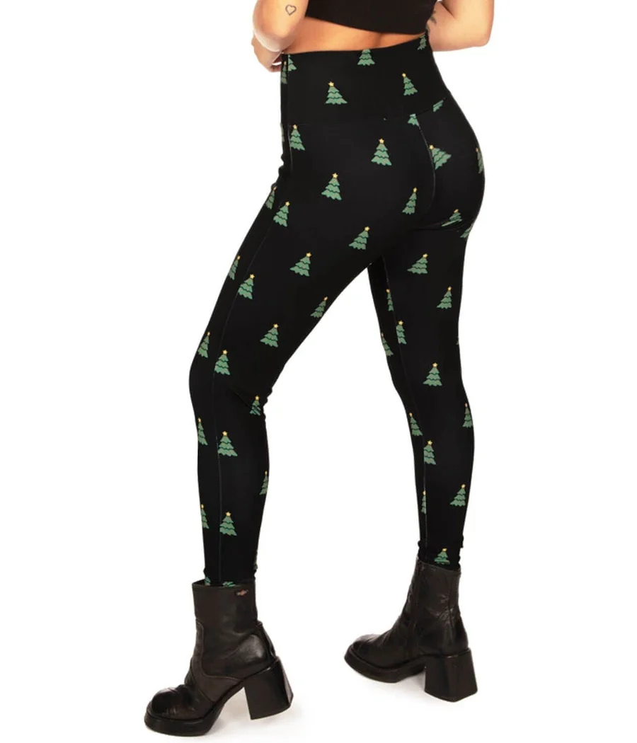 Christmas Tree High Waisted Leggings - Image 2