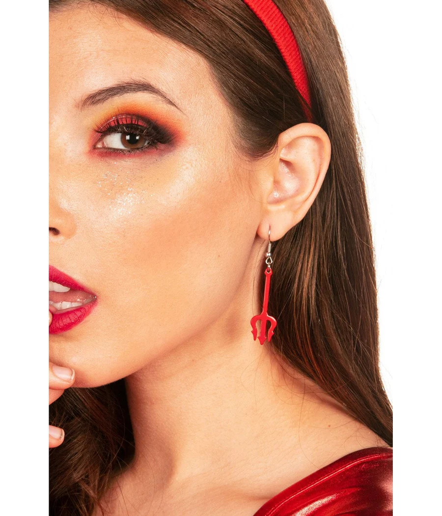 Devil Pitchfork Earrings - Image 3