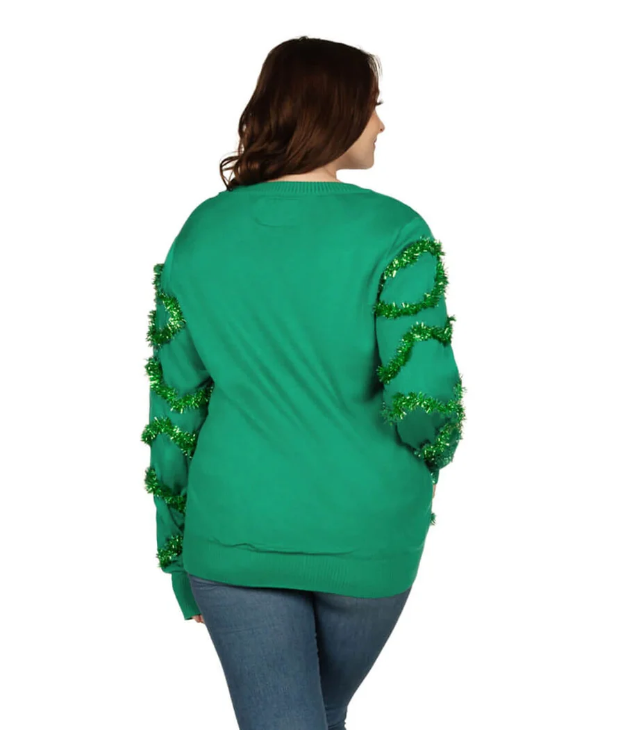 Women's Gaudy Garland Plus Size Ugly Christmas Cardigan Sweater - Image 2