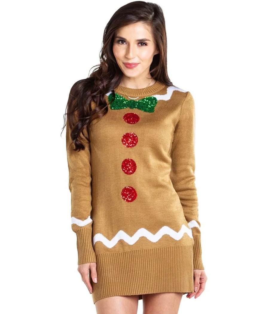 Women's Gingerbread Sweater Dress - Image 3