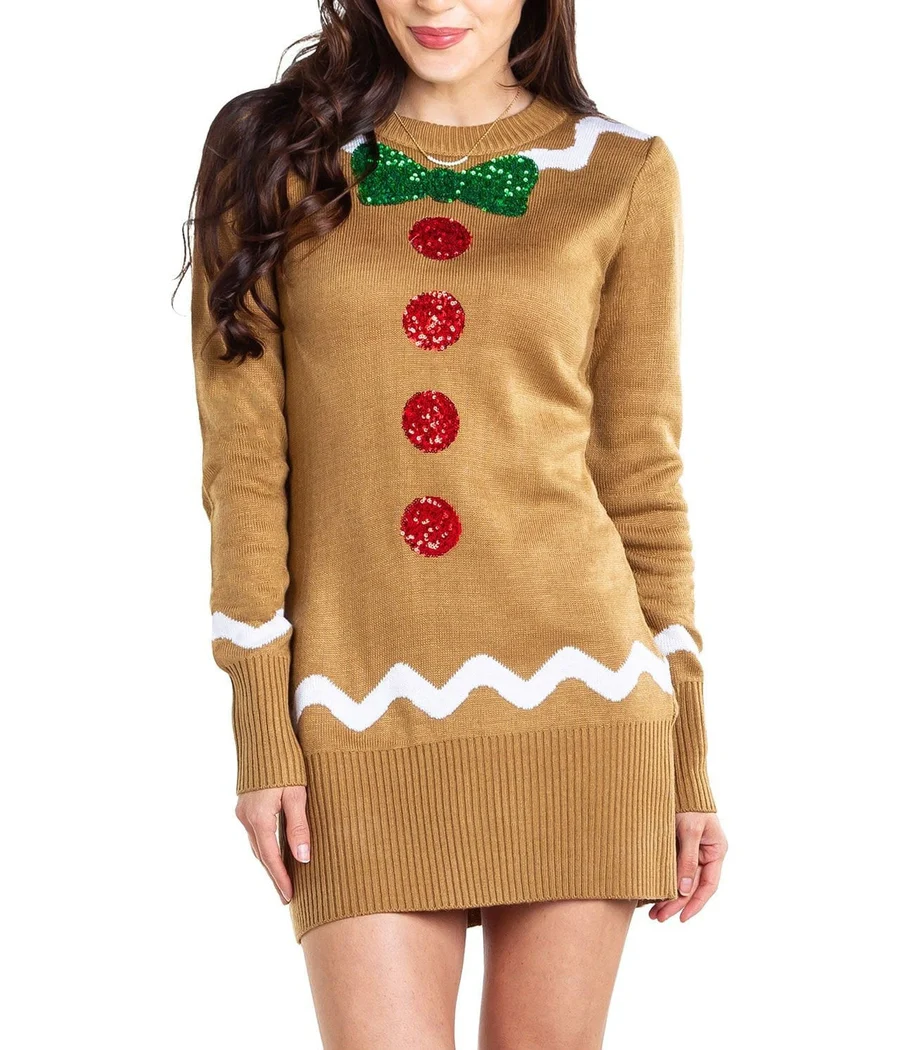 Women's Gingerbread Sweater Dress - Image 4