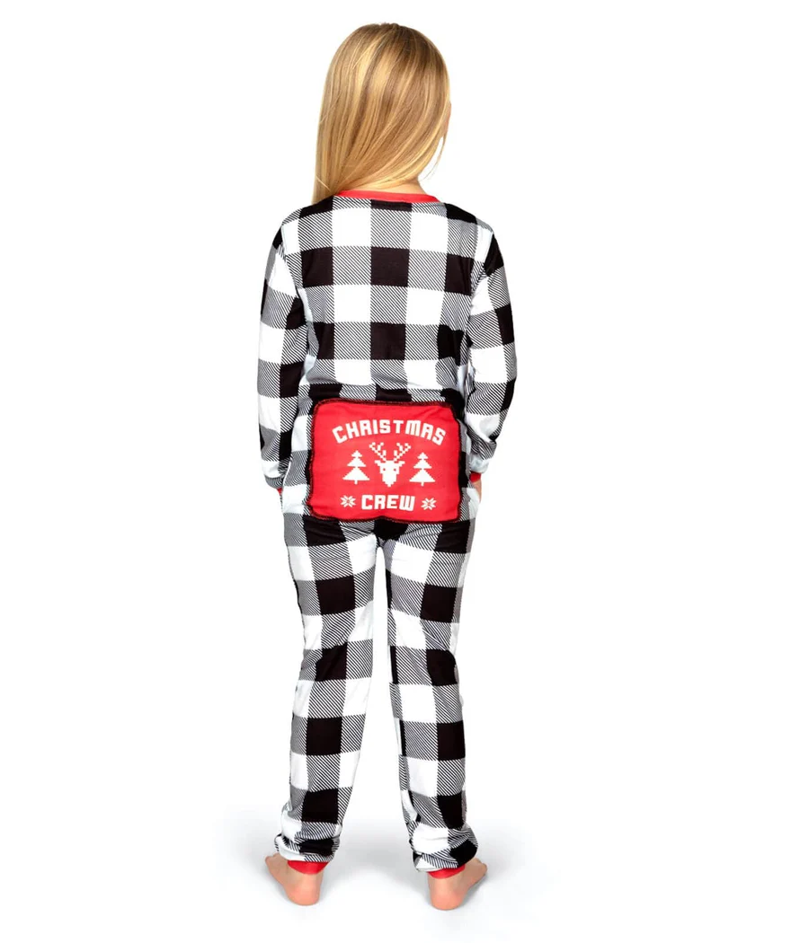 Girl's Christmas Crew Plaid Onesie Pajamas - Image 2