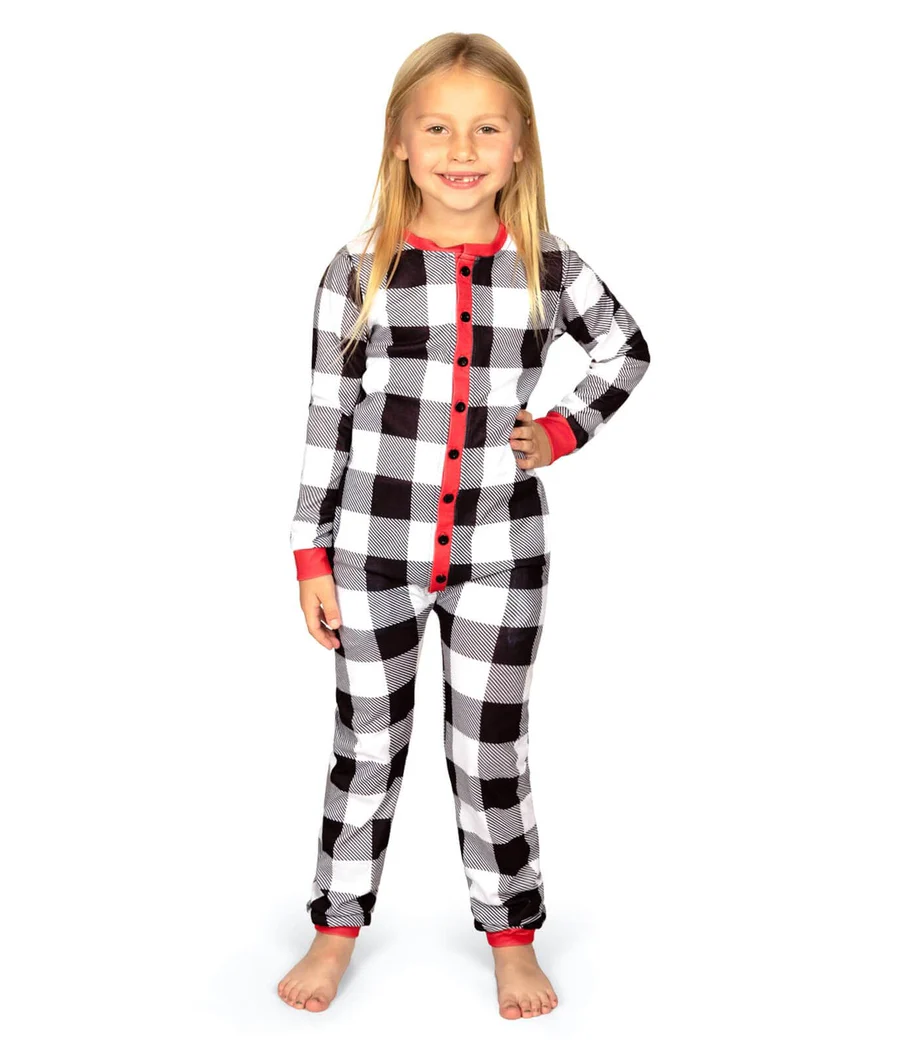 Girl's Christmas Crew Plaid Onesie Pajamas - Image 3
