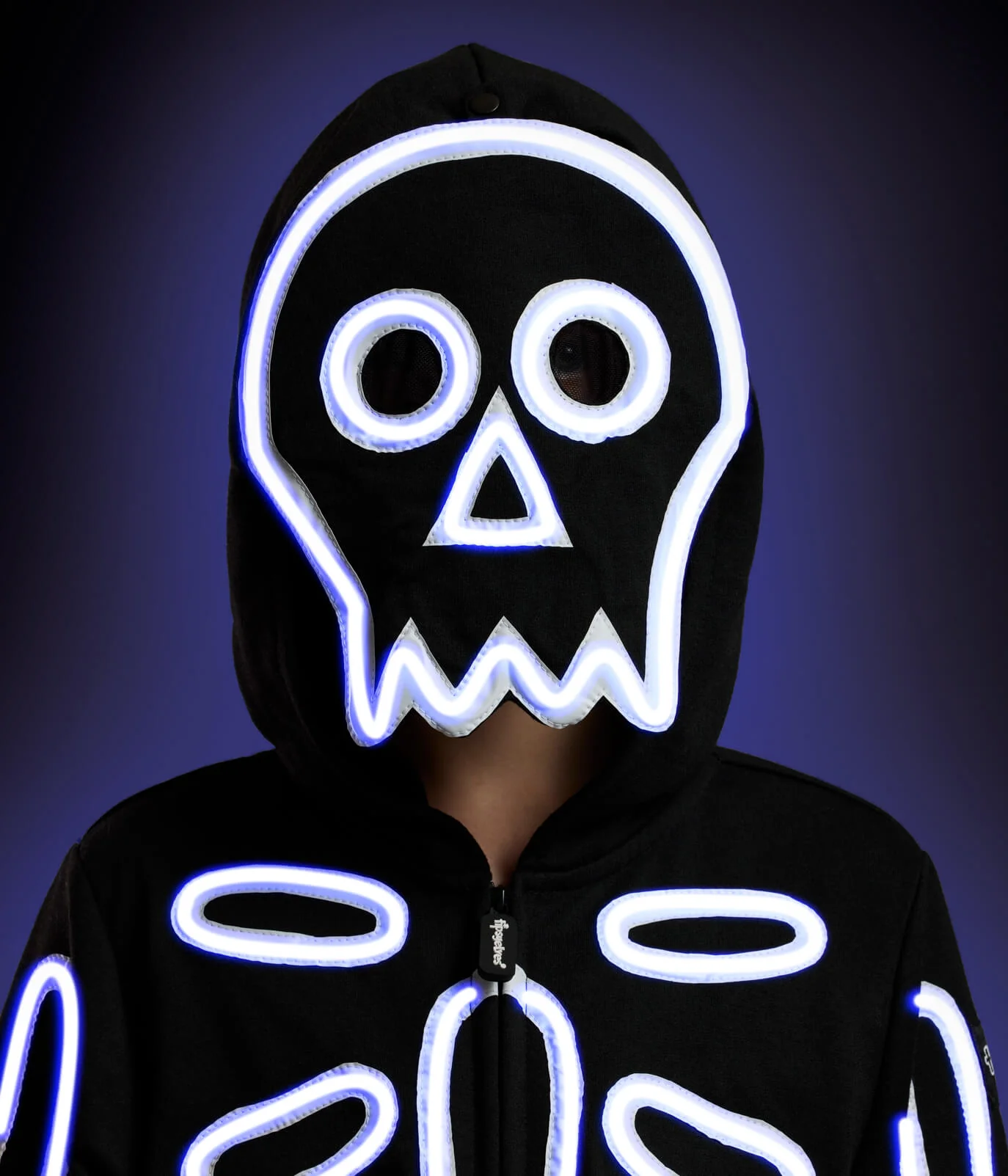 Boy's Neon LED Light Up Skeleton Costume - Image 2