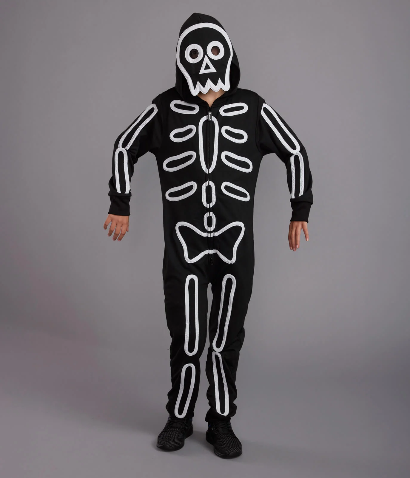 Girl's Neon LED Light Up Skeleton Costume - Image 4