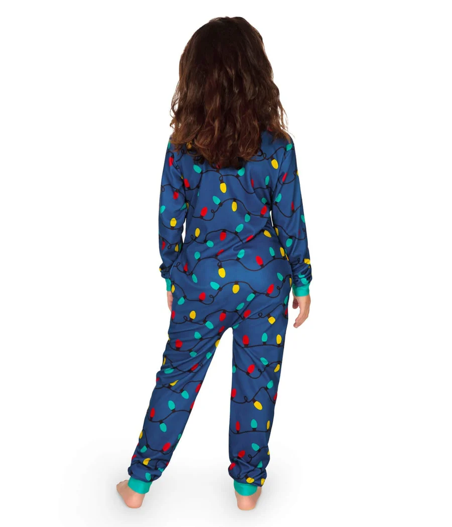 Girl's Christmas Lights Onesie Pajamas - Image 2
