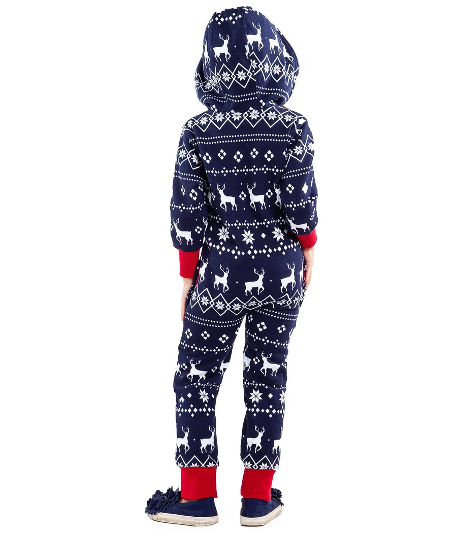 Girl's Blue Reindeer Jumpsuit - Image 4