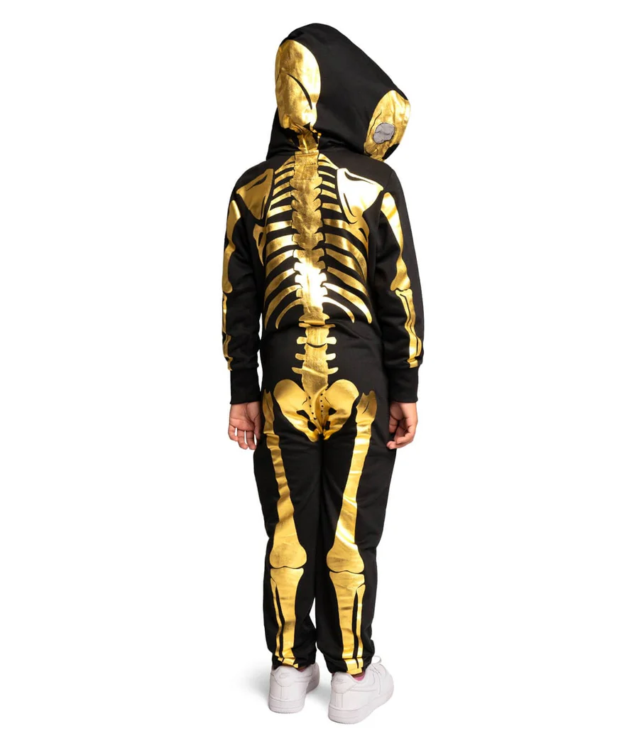Girl's Gold Skeleton Costume - Image 2