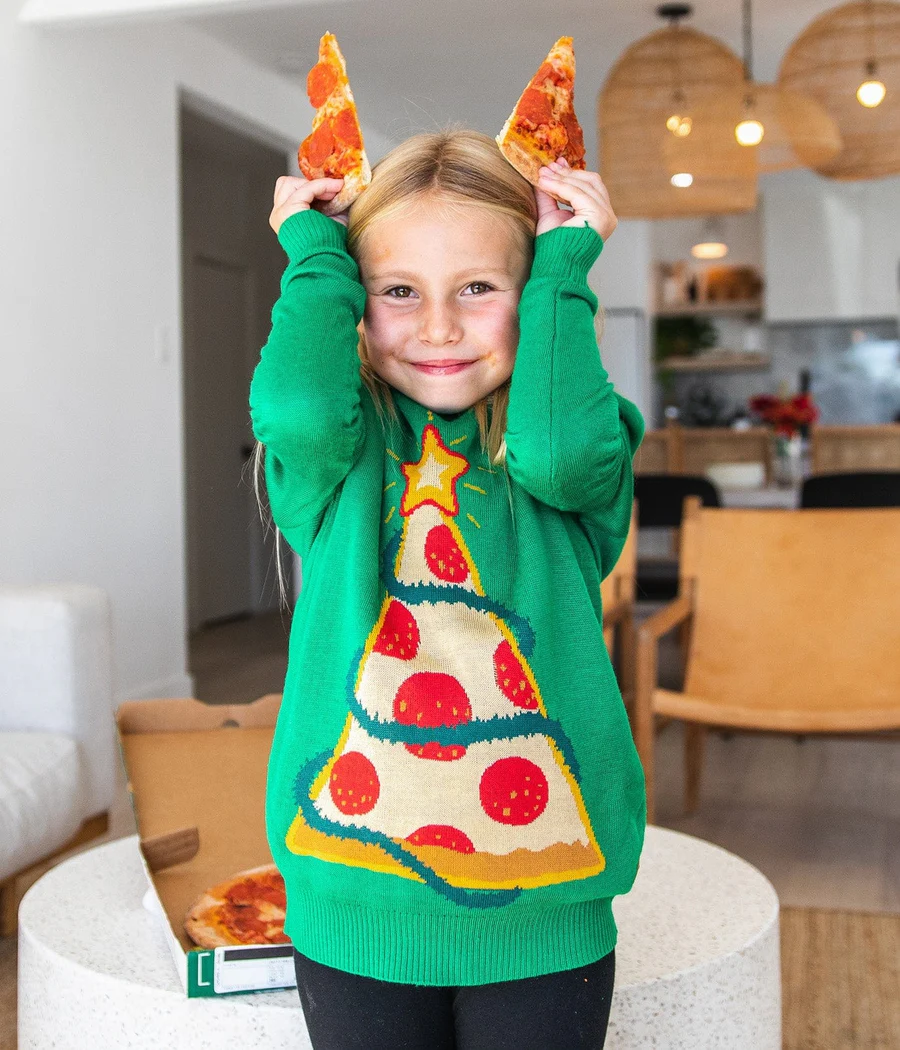 Girl's Pizza Tree Sweater - Image 2