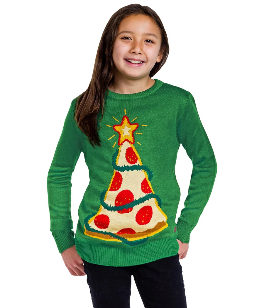 Girl's Pizza Tree Sweater - Image 3