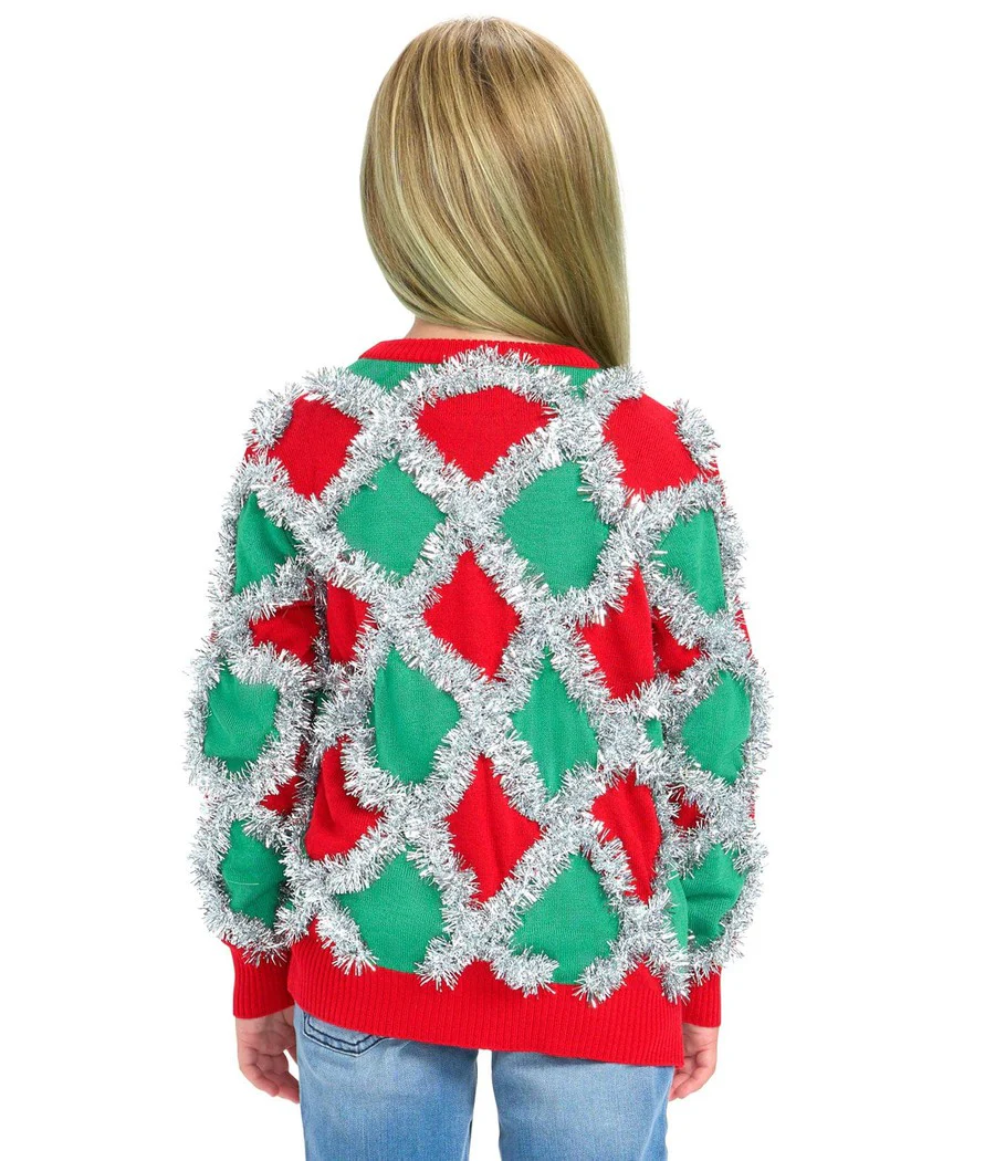 Girl's Tacky Tinsel Ugly Christmas Sweater - Image 2