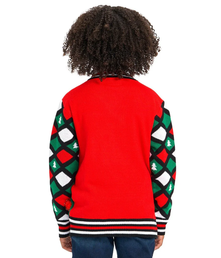 Girl's Naughty or Nice Reversible Sequin Ugly Christmas Sweater - Image 3