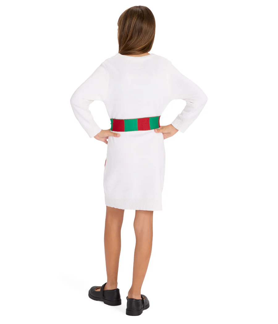 Girl's Snowman Scarf Sweater Dress - Image 2